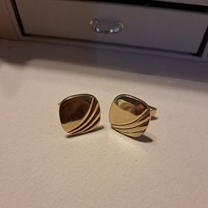 Vintage Gold Tone Rounded Mens Cufflinks